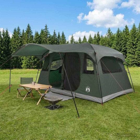 telt 6 personers Army grønn Polyester og stål telt 6 personers Army grønn Polyester og stål