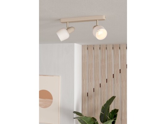 Eglo Corato Skinne I Sand/Børstet Stål/Opal 2L