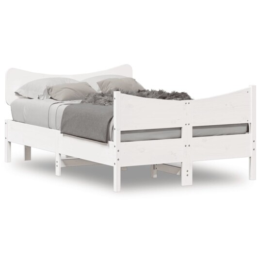 Sengeramme med hodegavl hvit 120x200 cm heltre furu 8721012454873 Sengeramme med hodegavl hvit 120x200 cm heltre furu 8721012454873