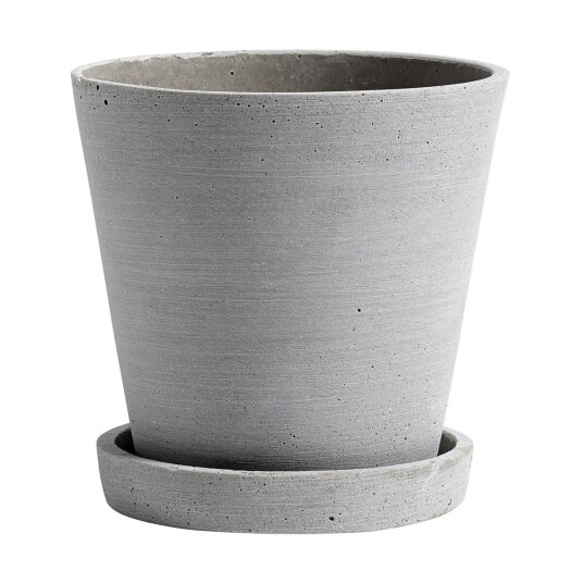HAY Flowerpot with saucer krukke M Ø14 cm Grå HAY Flowerpot with saucer krukke M Ø14 cm Grå