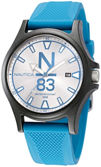 Nautica Herreklokke NAPJSS225 Java Sea Sølvfarget/Gummi Ø40 mm