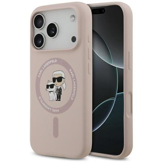 Karl Lagerfeld MagSafe-deksel til iPhone 17 Pro i Rosa Flytende Silikon Karl Lagerfeld MagSafe-deksel til iPhone 17 Pro i Rosa Flytende Silikon