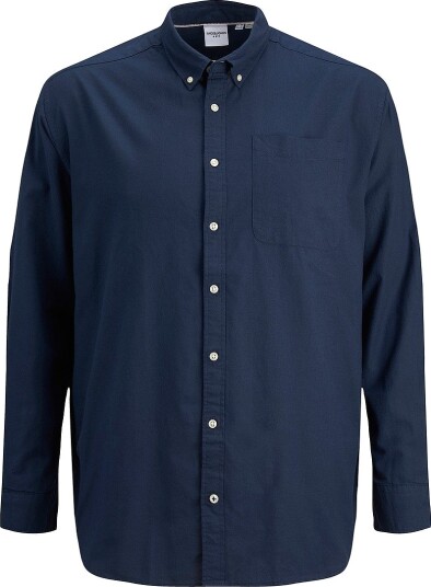 Jack & Jones Plus   Skjorte Jjeoxford Shirt L/S S21pls   Blå