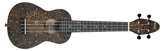 Ortega Guitars Ortega K2ss-Okc Keiki Soprano Ukulele Sett, Super Scale, Oransje Kaleidoscope