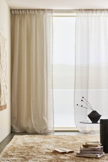 Jotex STRILA gardin med multifunksjonsbånd 2-pk Beige 1598902-05-0 1676782-01-300