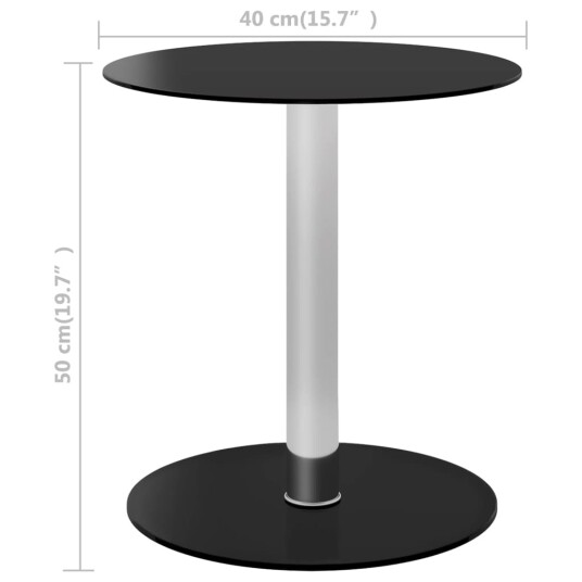 vidaXL Salongbord svart 40 cm herdet glass