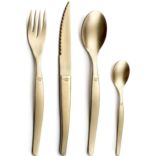 Lou Laguiole Bestikksett 16 deler Jet steinvasket champagne 1729371-02-0 1729369-02-0