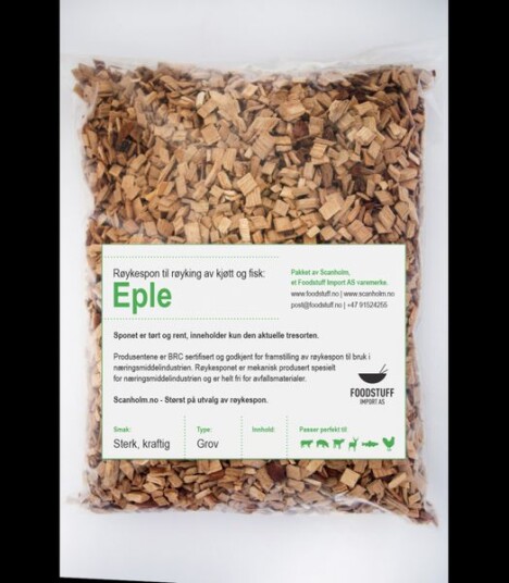 FUMY Røykespon, Røykflis av Eple, 3Liter. Grov størrelse.