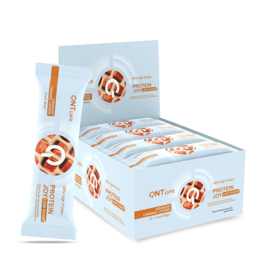 QNT Protein Joy LOW SUGAR Bar 12x60g Crunchy Caramel Cookie QNT Protein Joy LOW SUGAR Bar 12x60g Crunchy Caramel Cookie