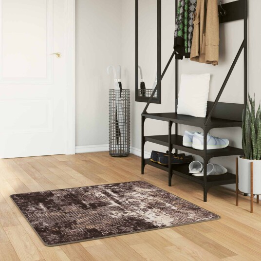 Teppe Runner MARSA Svart 100 x 100 cm Polyester og PVC