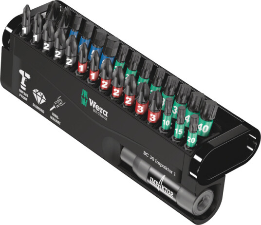Wera Bit-Check 30 Impaktor Bitsskrutrekkere med Hex, Philips og Torx