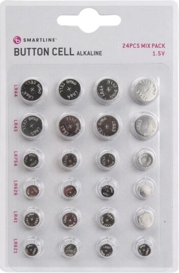 Knappceller Mix Smartline 24-pack Alkaline LR41/LR43/LR44/LR621/LR626/LR754