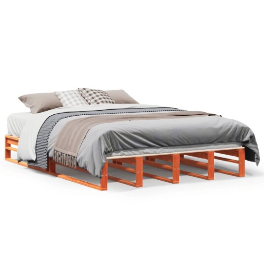  Sengeramme uten madrass brun 135x190 cm heltre furu 8721102853432