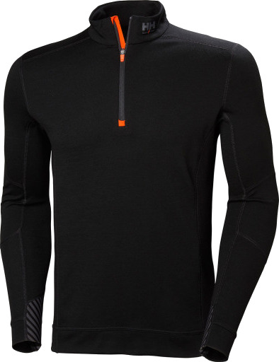 Helly Hansen Workwear Men's Halfzip Shirt Lifa Merino S, Black Helly Hansen Workwear Men's Halfzip Shirt Lifa Merino S, Black