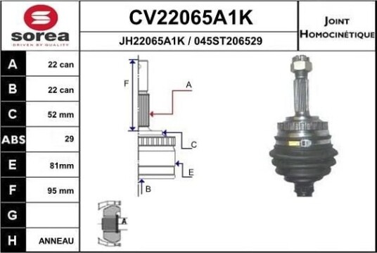 Drivledd EAI CV22065A1K Drivledd EAI CV22065A1K