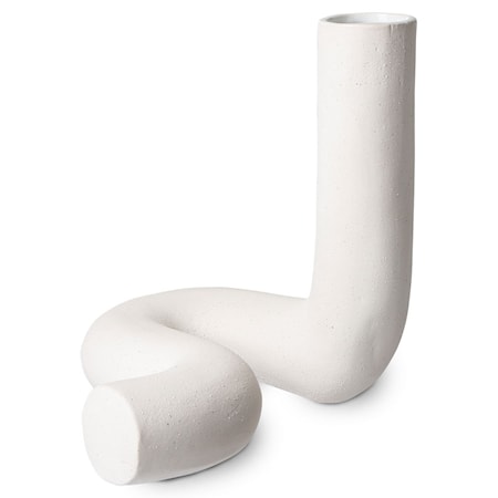 HK objects: Ceramic vridd vase, matt hvit