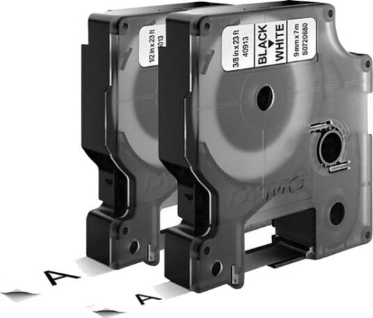 Dymo Skriftbånd 2-Pak 40913/45013 Båndfarge: Hvit Skriftfarge: Svart 9 Mm/12 Mm 7 M (S0720680, S0720530)