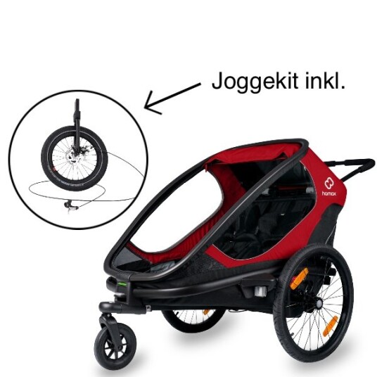 Hamax Multisportsvogn Outback 2 Seter inkl. Joggekit Red/Black Hamax Multisportsvogn Outback 2 Seter inkl. Joggekit Red/Black