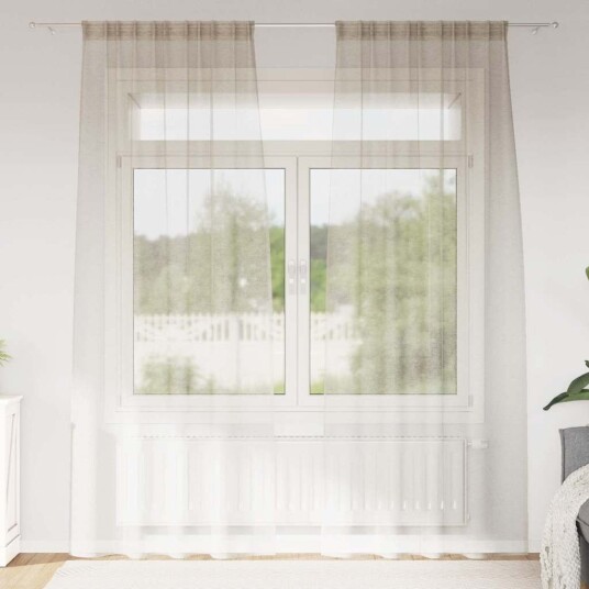Gardiner med gardiner 2 pcs Sand Polyester