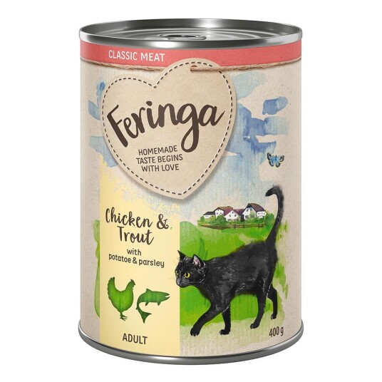 Feringa Økonomipakke Classic Meat Meny 24 X 400 G Til Sparepris! Classic Meat Kylling & Ørret