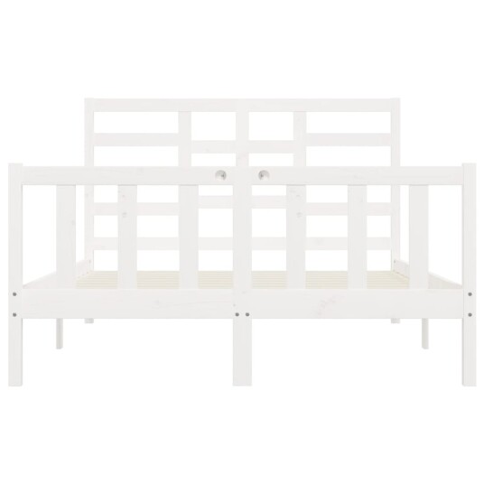 vidaXL Sengeramme hvit heltre furu 140x200 cm