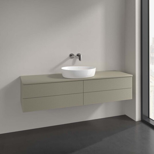 Villeroy & Boch Antao Servantskap med 4 skuffer 160x50x36 cm m/lys Steingrå Matt