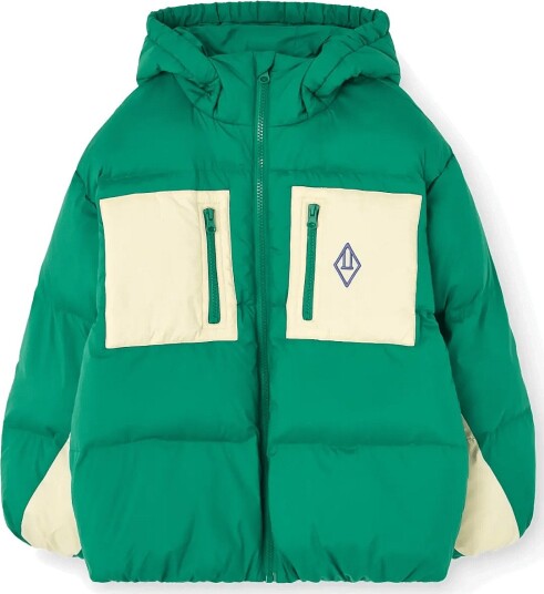 THE ANIMALS OBSERVATORY Roadrunner Kid Puffer Jacket Purple Green 8 Y