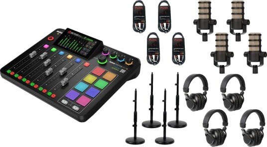 Røde Podcasting Bundle 4 Pro for 4 personer Mikrofoner Røde Podcasting Bundle 4 Pro for 4 personer Mikrofoner