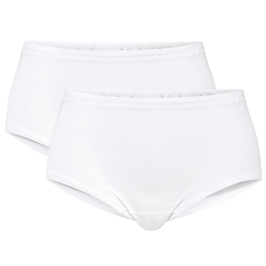 Calida Truser 2P Iconics Midi Brief Hvit bomull 42 Dame