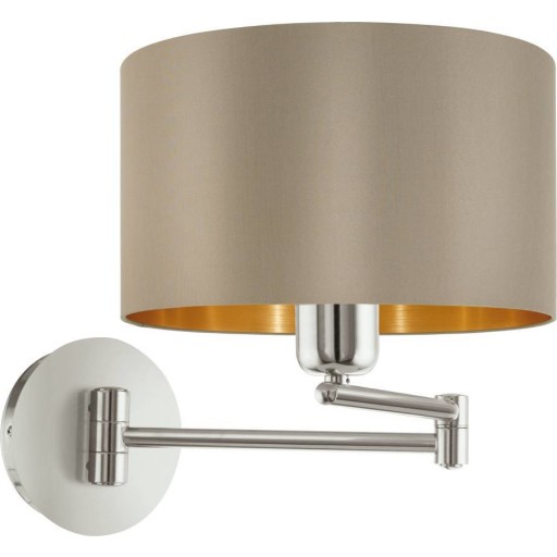 Eglo Maserlo Overflatebehandlet Cylinder E27 Ip20 Gull Nickel Taupe / Brun