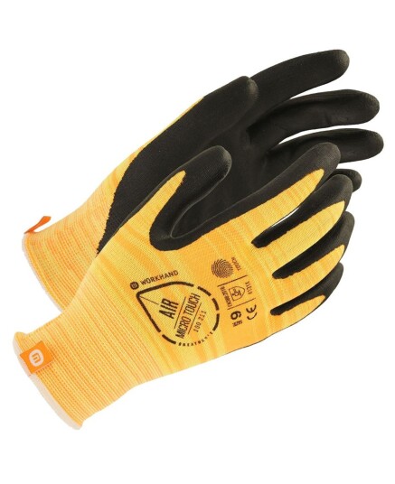 Workhand Air Micro Touch Svart/Gul S Workhand Air Micro Touch Svart/Gul S