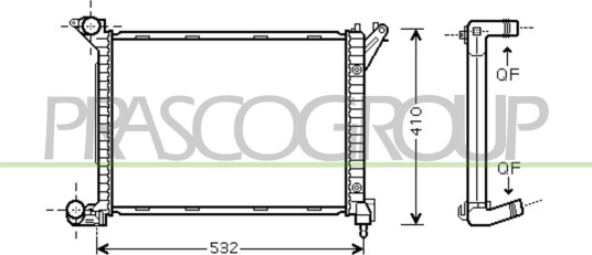 PRASCO MN306R001 Radiator motorkjøling