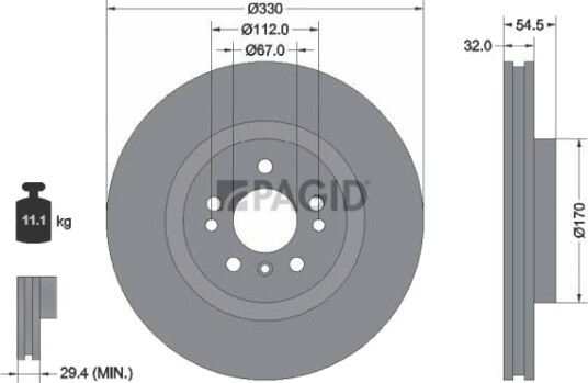 PAGID 55604NHC Bremseskive