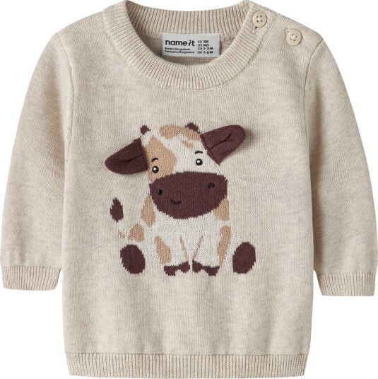 Name It Genser Strikk NbmLigan Peyote Melange Name It 68 Genser Beige Brun 62