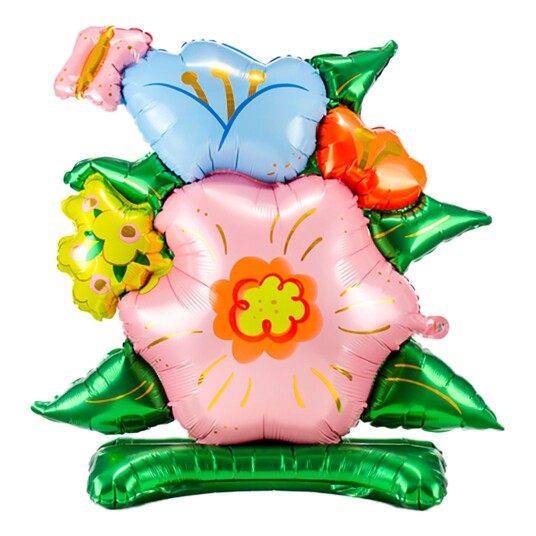 PartyDeco Folieballong Blomster med Base