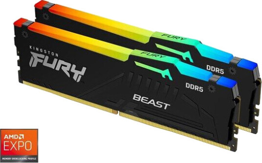 Kingston FURY Beast 16GB DDR5 RAM 5600MHz RGB Dobbeltsett