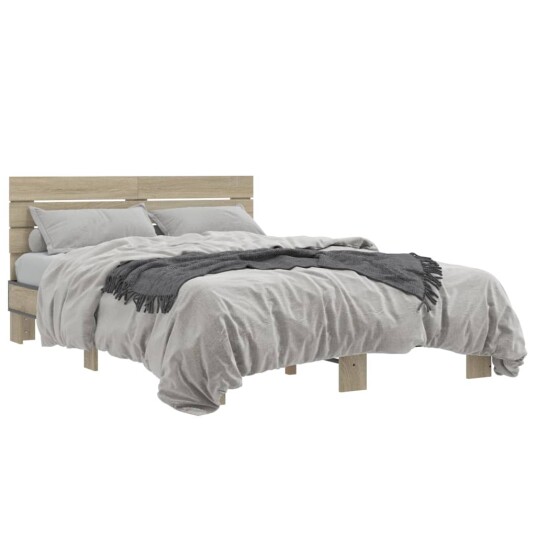 Sengeramme sonoma eik 120x200 cm konstruert tre og metall 8721102614491
