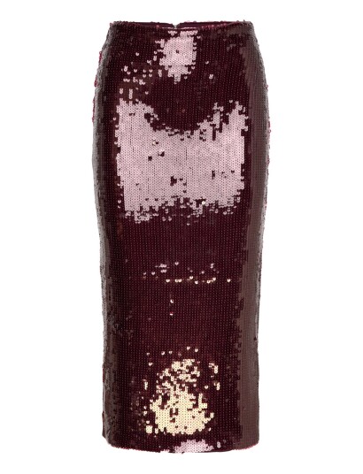 ROTATE BIRGER CHRISTENSEN Sequins Pencil Skirt |Burgundy |34