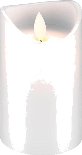 Pro LED white real wax candle 7.5 x 12.5 cm
