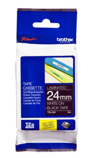 Brother TZE355 - Laminated Tape - Roll (2.4 cm x 8 m) Brother TZE355 - Laminated Tape - Roll (2.4 cm x 8 m)