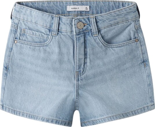 Name It Nkfrose Mom Denim Shorts Barn Justerbar Midje 122 Lyseblå