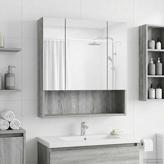 Baderomsspeilskap Grå Sonoma 60 x 14.5 x 70 cm Konstruert tre Baderomsspeilskap Grå Sonoma 60 x 14.5 x 70 cm Konstruert tre