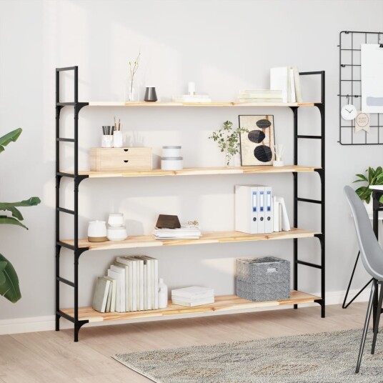 vidaXL Flytende hyller 4 stk 140x30x2 cm ubehandlet heltre akasie
