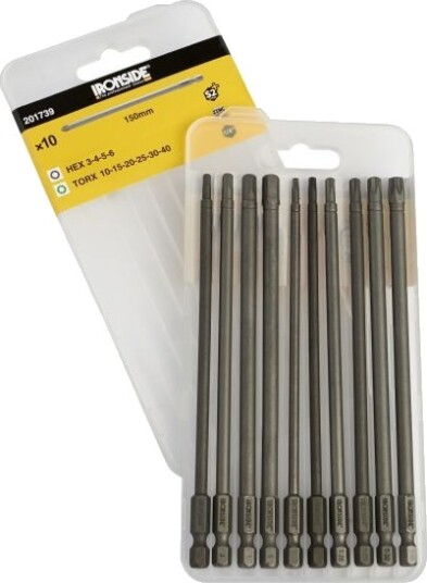 Ironside 201739 Bitssett 10 deler, torx/unbrako 150 mm