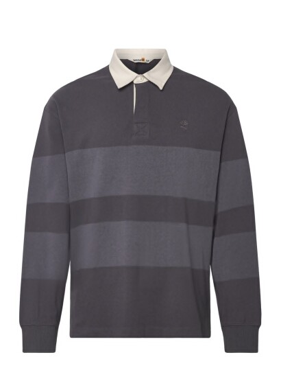 Timberland Ls Striped Rugby Polo Blackened Pearl Grey XXL