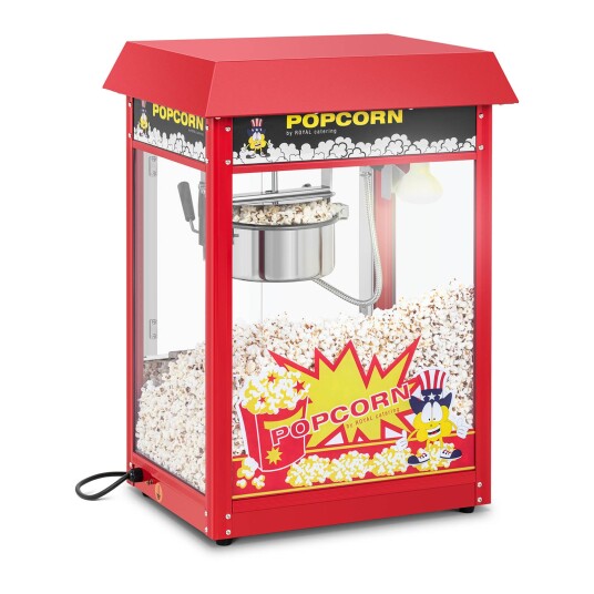 Royal Catering Popcornmaskin - retrodesign - 150 / 180 °C - rød - Royal Catering RCPS-16E.3-2F