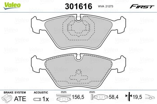 Bremseklosser VALEO 301616
