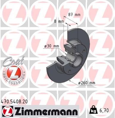Bremseskive ZIMMERMANN 470.5408.20