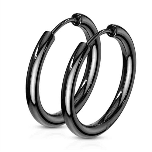 Blackcoat Øredobber i rustfritt stål 18mm Blackcoat Øredobber i rustfritt stål 18mm