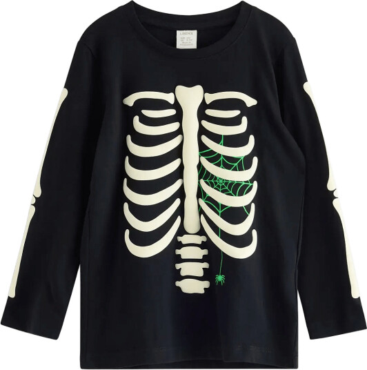 Lindex Top With Glow In The Dark Motif Black 92